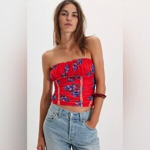 NWT Free People Scottie Printed Tube Top